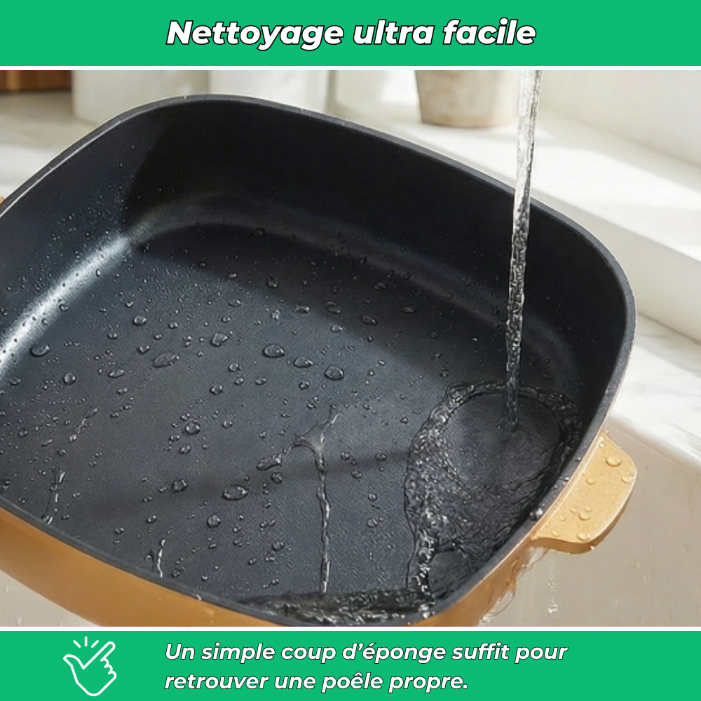 TitaneCook | Poêle Antiadhésive en Titane 30cm | Cuisine Saine Facile | Compatible Induction Gaz