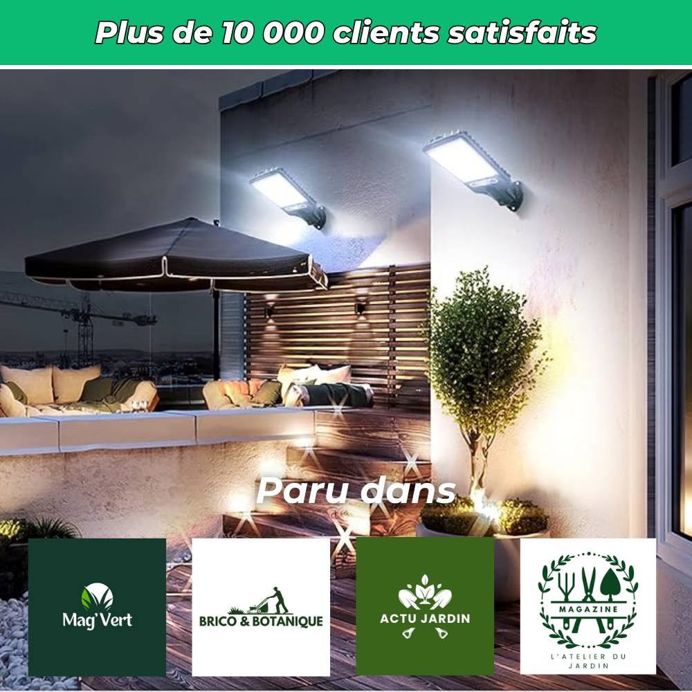 Lampe Solaire murale à Détection – Éclairage Extérieur Écologique avec Capteur de Mouvement