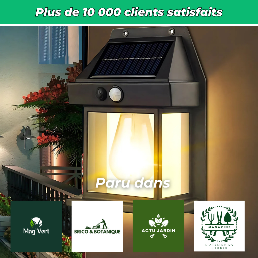 Lampe Murale Solaire à Détection – Éclairage Extérieur Écologique avec Capteur de Mouvement
