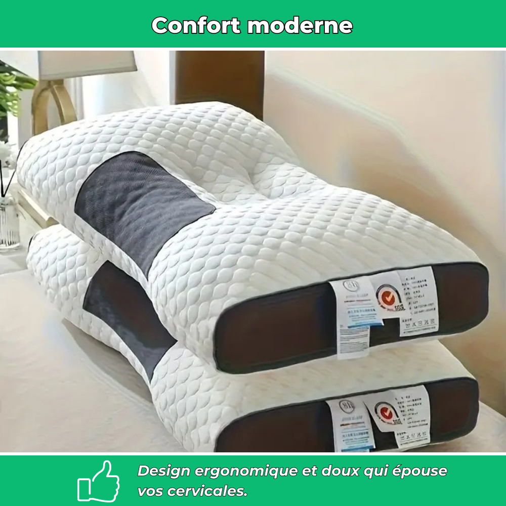 Sleep'Zen | Oreiller cervical réglable ergonomique | Confort & Soulagement du cou