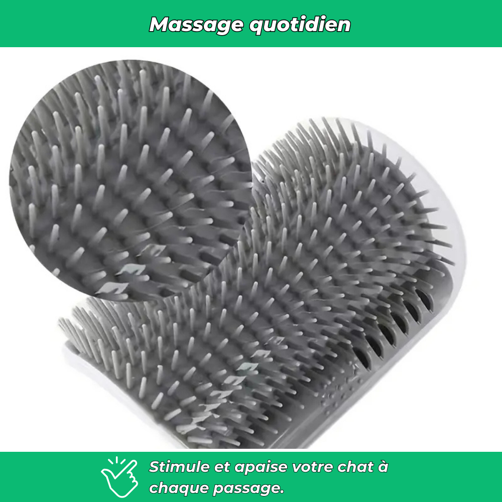 Brosse murale massante pour chat – Auto-toilettage et élimination des poils