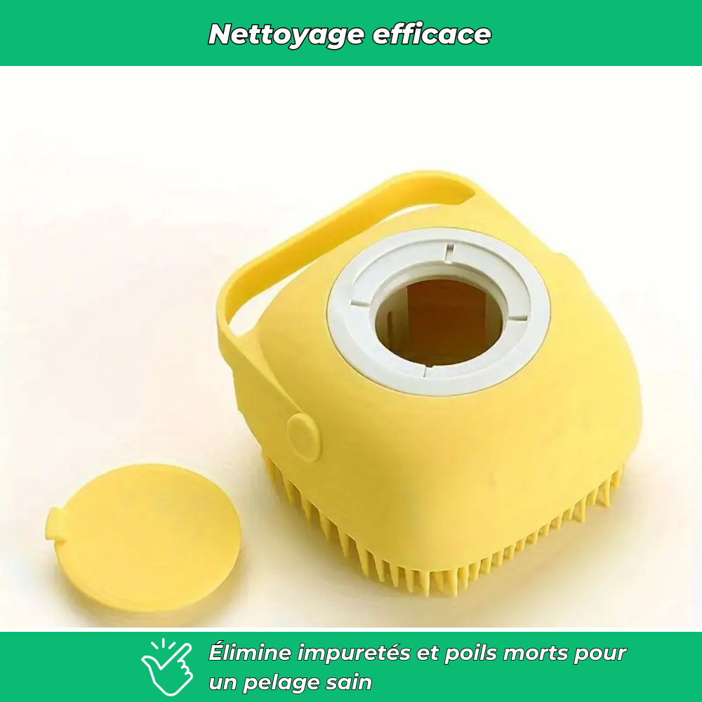 Brosse de bain en silicone pour chien et chat – Nettoyage doux et massage