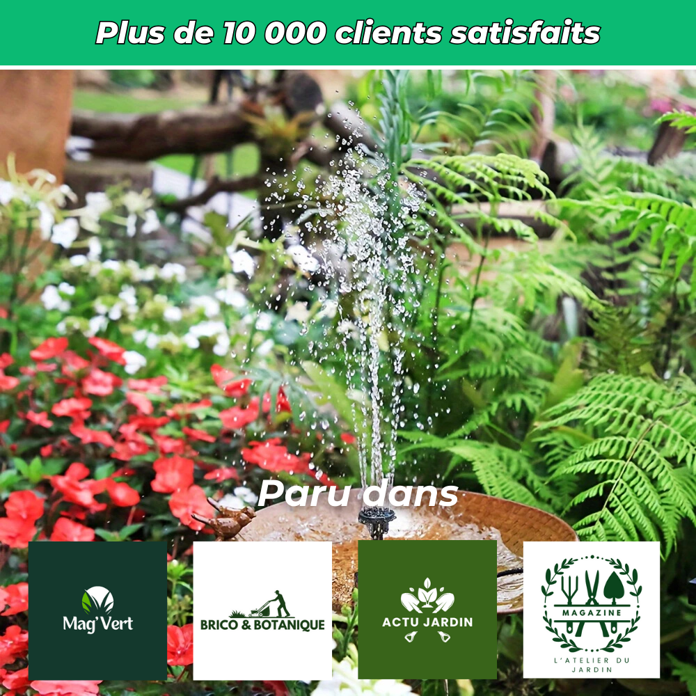 SolarFlow Fontaine Solaire Dynamique – Décoration de Jardin avec Pompe Solaire Écologique
