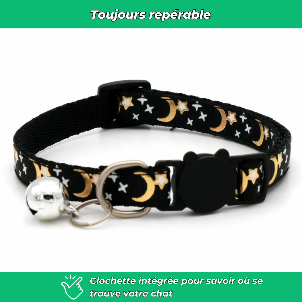 Collier réglable de sécurité pour chat – Avec clochette amovible