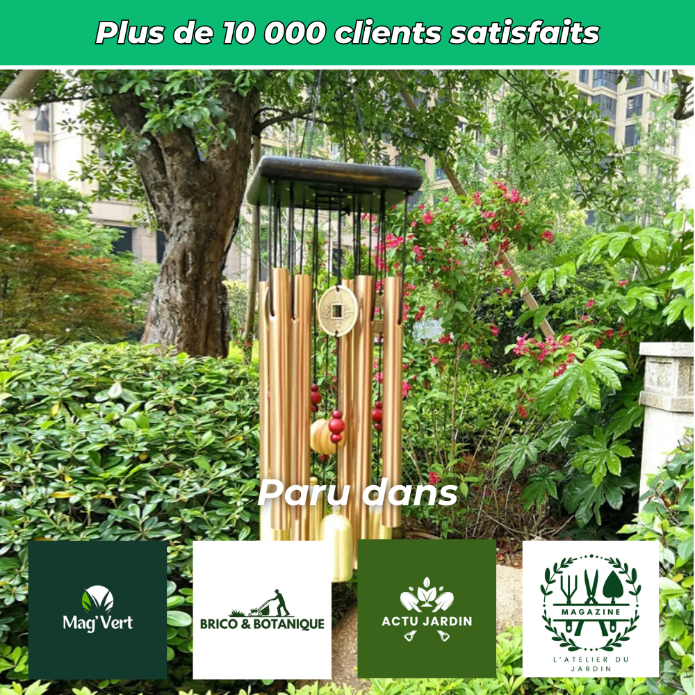 Carillon Suspendu en Cuivre – Décoration Sonore Élégante pour Jardin et Terrasse