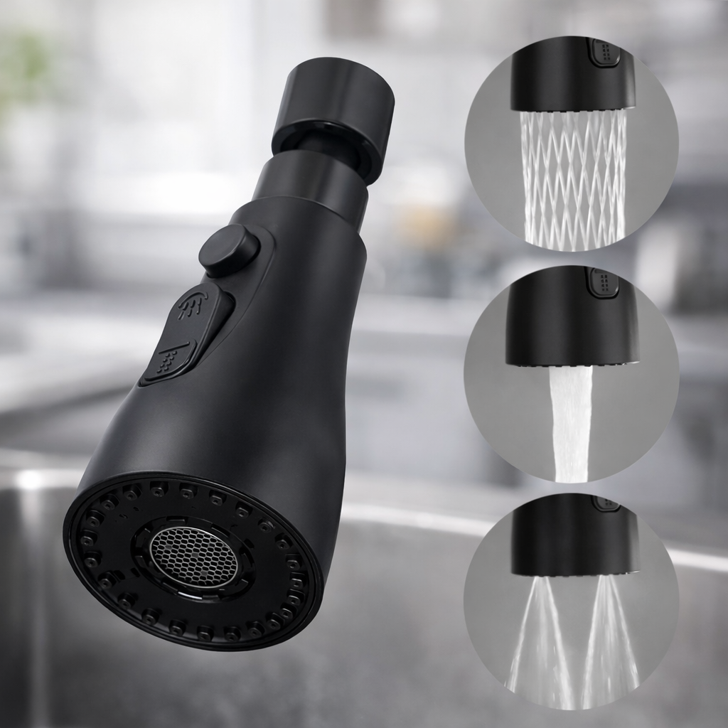 Douchette Evier Cuisine Robinet 360 Degrés | Tête de Robinet Rotative | 3 Modes Haute Pression