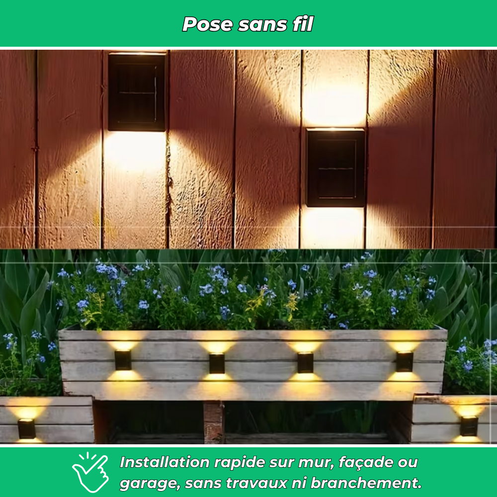 SolarPro LED-Lampes Solaires LED Extérieures Sans Fil Murales