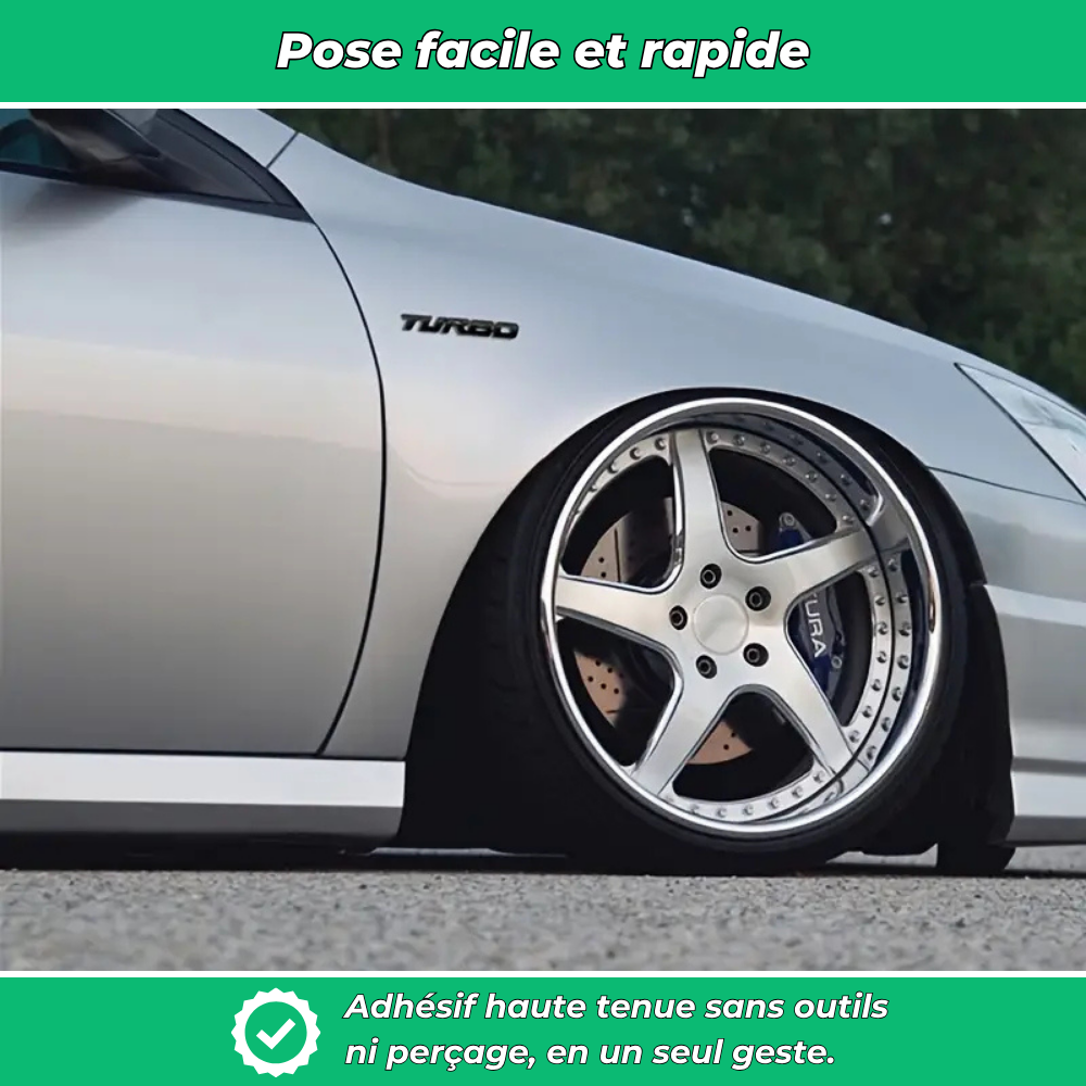 TurboStyle – Autocollant métal sport pour carrosserie auto