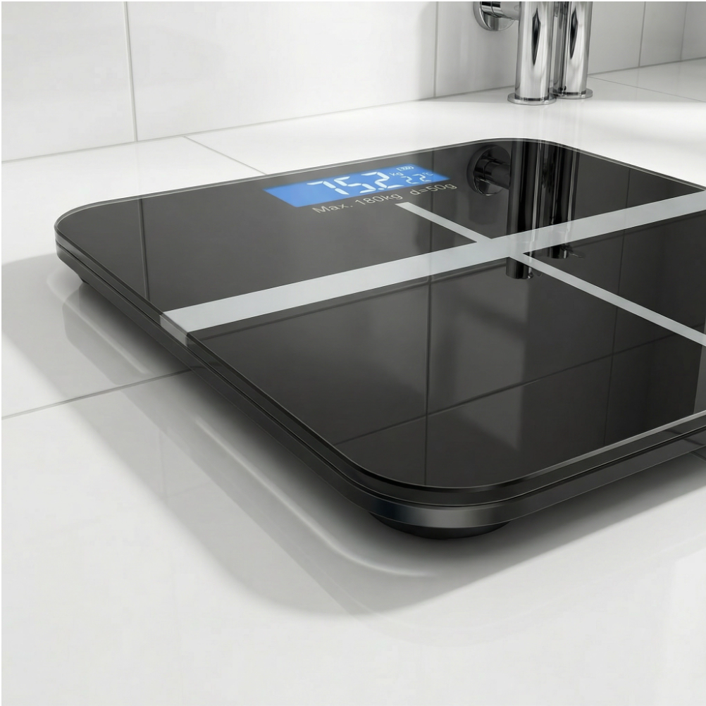 Pèse-Personne Électronique Connecté LCD Haute Définition – Balance Numérique Haute Précision 180KG Grand Format