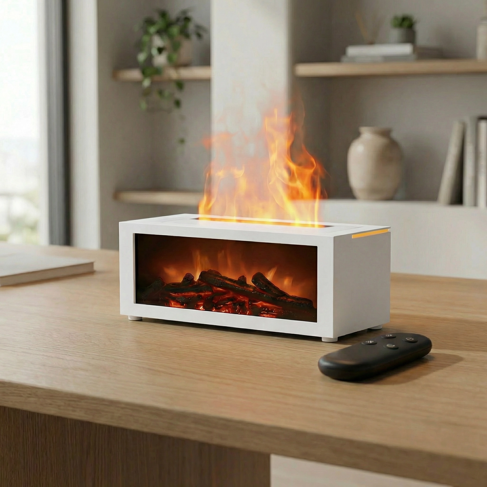 Diffuseur De Parfum Maison – Diffuseur Huiles Essentielles Flamme 3D Effet Cheminée LED avec Humidificateur