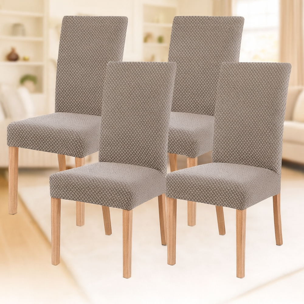 Housses de chaise en velours extensibles lavables (lot de 4