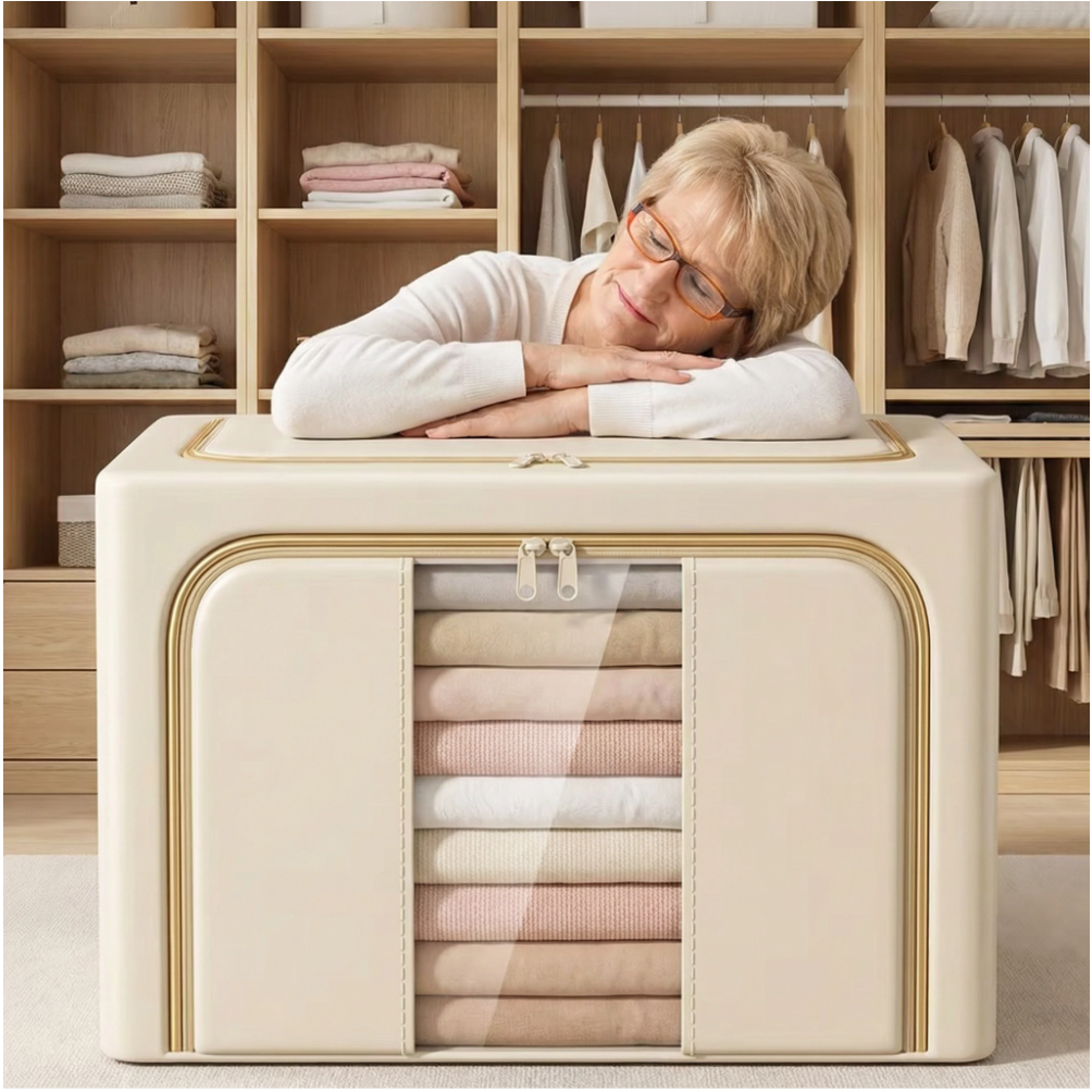 Boîte Rangement Vêtements Pliable | Organisateur Placard Tissu | Boîte Sous Lit | Lot 3 Pièces
