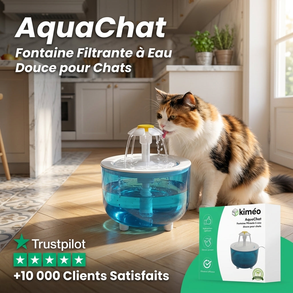 Fontaine à eau filtrante AquaChat pour chats – Hydratation saine et continue