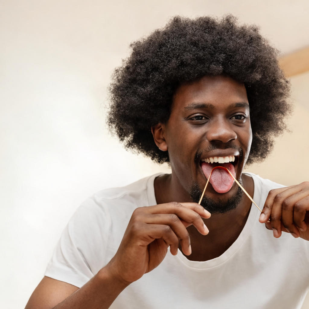 Gratte Langue Cuivre Antibactérien – Brosse à Langue pour Hygiène Buccale