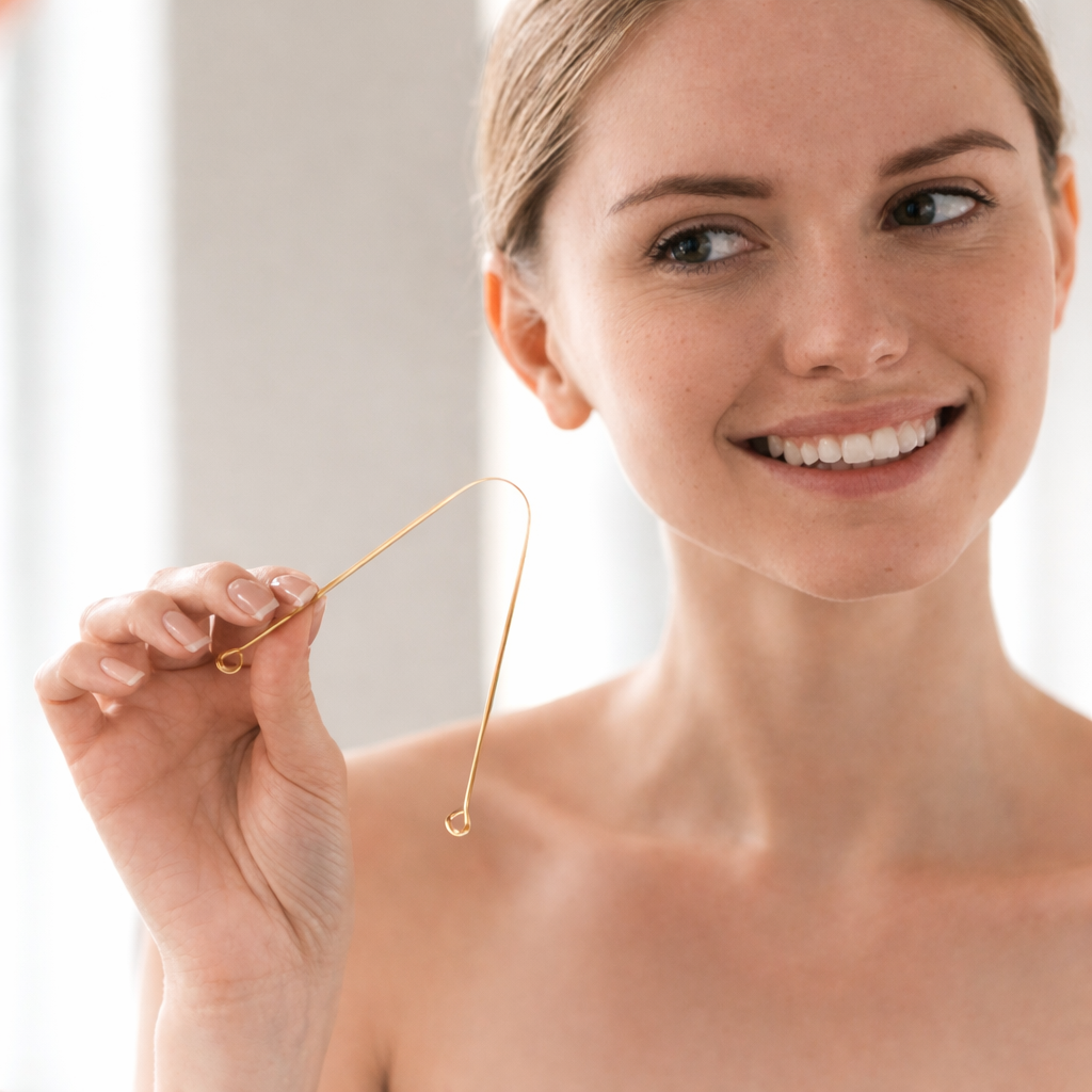 Gratte Langue Cuivre Antibactérien – Brosse à Langue pour Hygiène Buccale