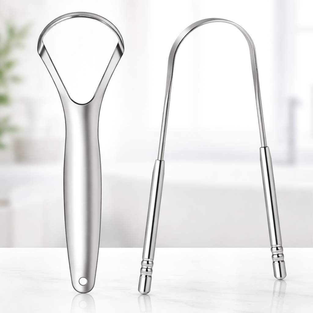 Gratte Langues en Acier Inoxydable – Brosse à Langue Lot de 2 Pièces