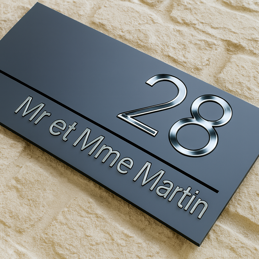 Plaque numéro maison personnalisable - auto adhésif moderne
