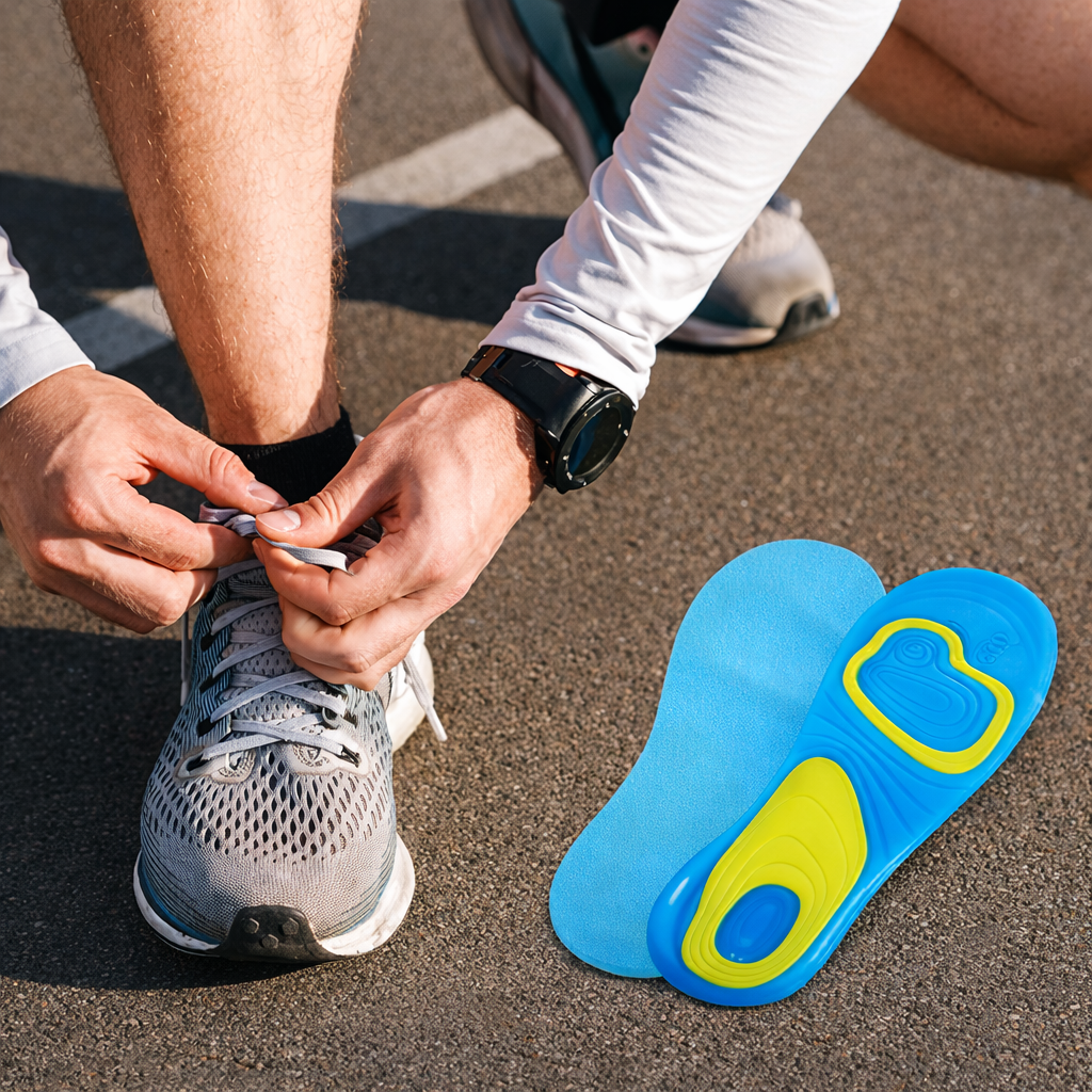 Semelles Intérieures en Gel Silicone Orthopédiques Absorption des Chocs