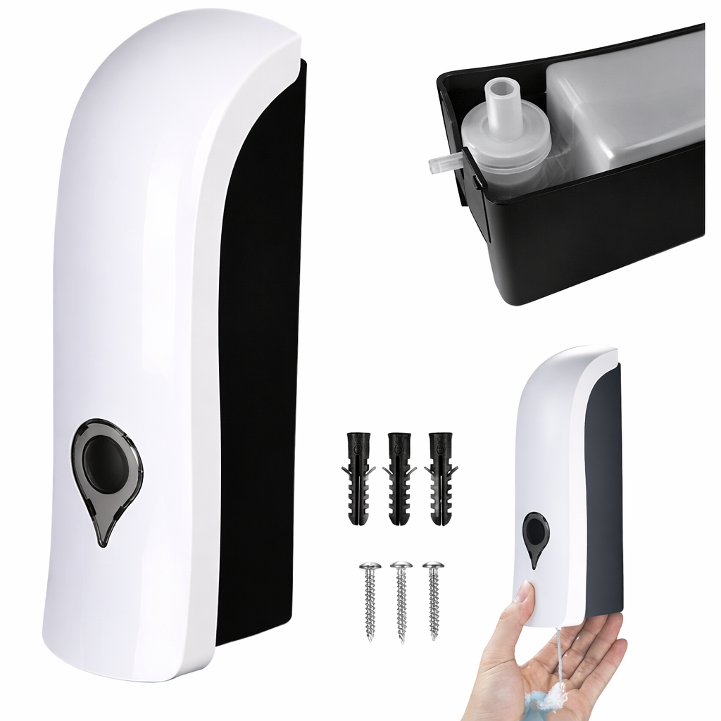 Distributeur de savon mural manuel 300ml rechargeable sans perçage