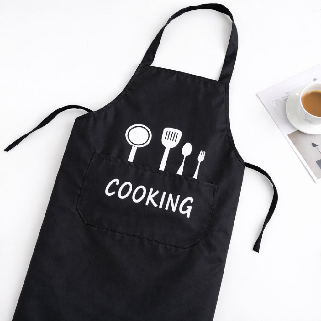 Tablier de Cuisine Imperméable “Cooking” Ajustable en Polyester – Unisexe, Résistant aux Taches et à l’Huile