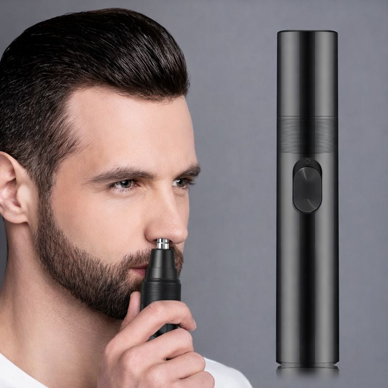 Tondeuse nez et oreilles à piles indolore en acier inoxydable