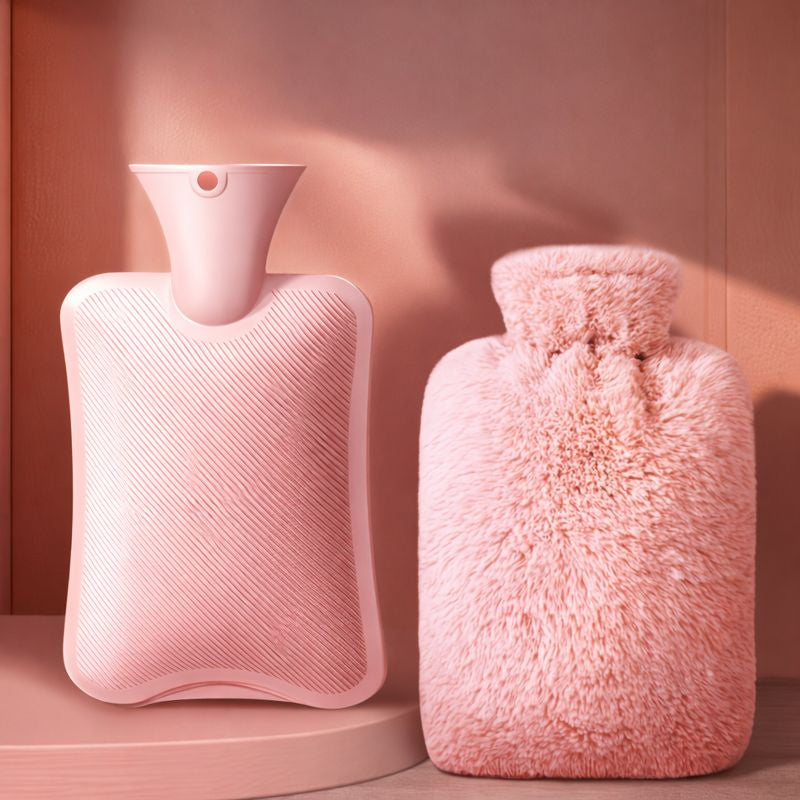 Bouillotte 2 L avec Housse & Poche Kangourou – Douce, Chaleur Longue Durée