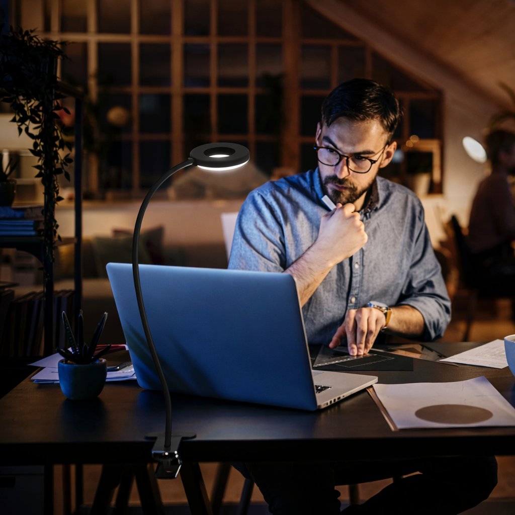 Lampe de Bureau à Pince LED USB Flexible 10W – Éclairage Réglable 360°