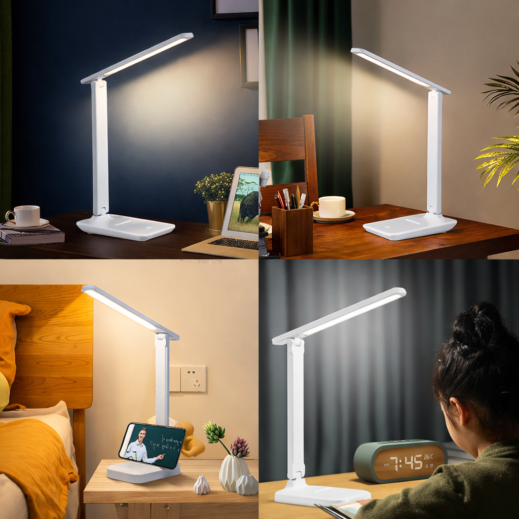 Lampe de Bureau LED à Intensité Variable – Tactile, 3 Couleurs & Luminosité Réglable