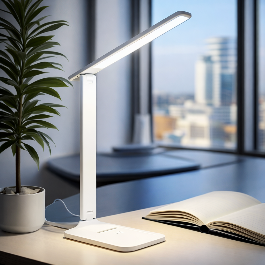 Lampe de Bureau LED à Intensité Variable – Tactile, 3 Couleurs & Luminosité Réglable