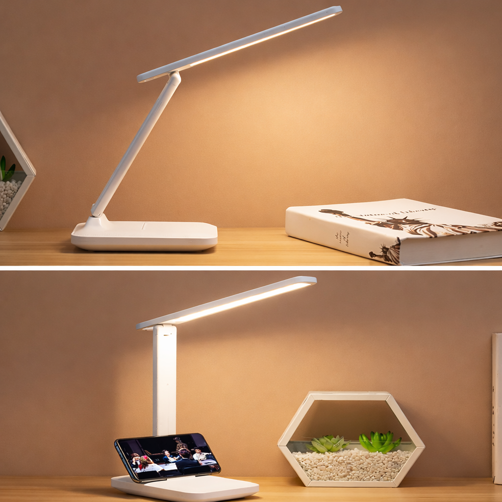 Lampe de Bureau LED à Intensité Variable – Tactile, 3 Couleurs & Luminosité Réglable