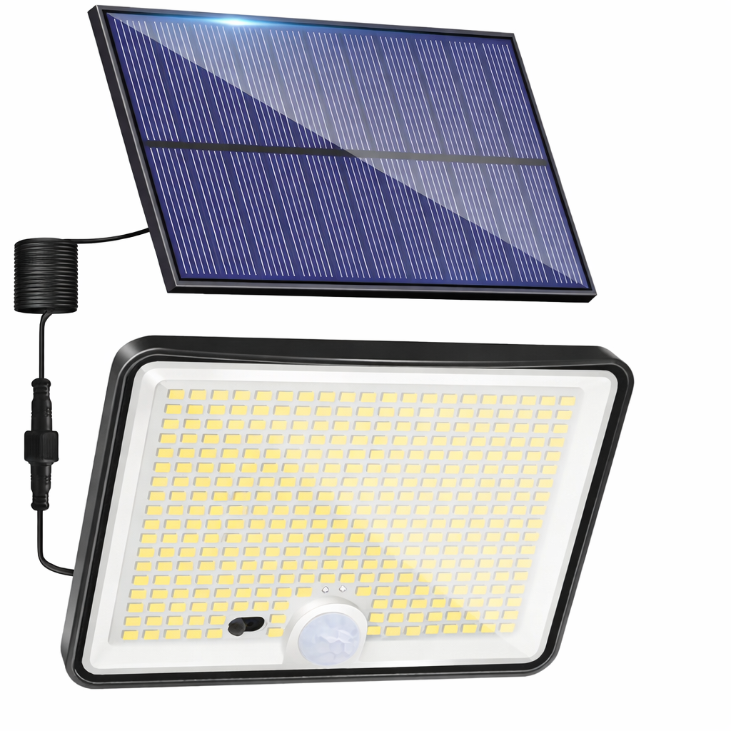 Lampe Solaire Exterieur Détecteur de Mouvement avec Télécommande – 342 LED Lumière Solaire IP65