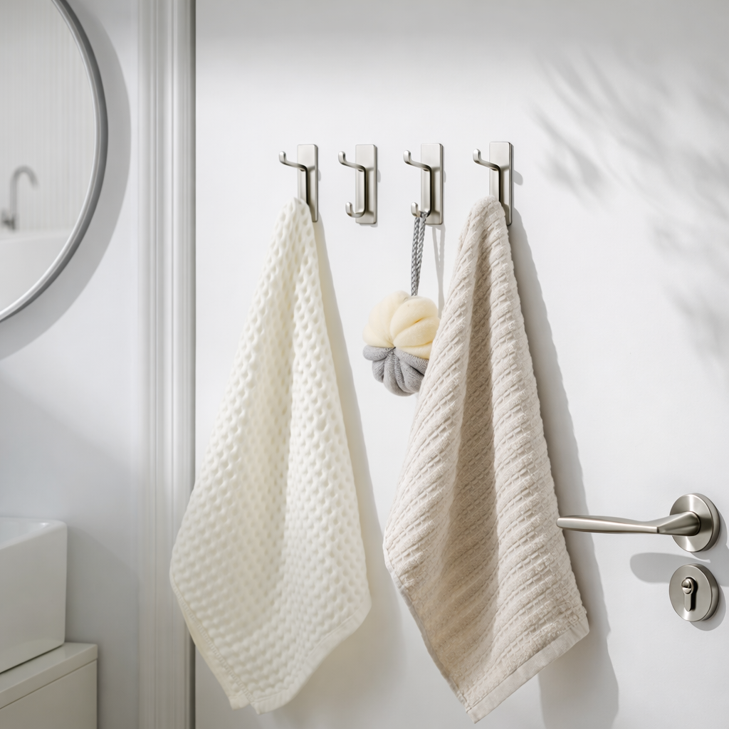 Crochets Muraux Adhésifs Noirs Multi-Usages (Lot de 4) – Sans Perçage