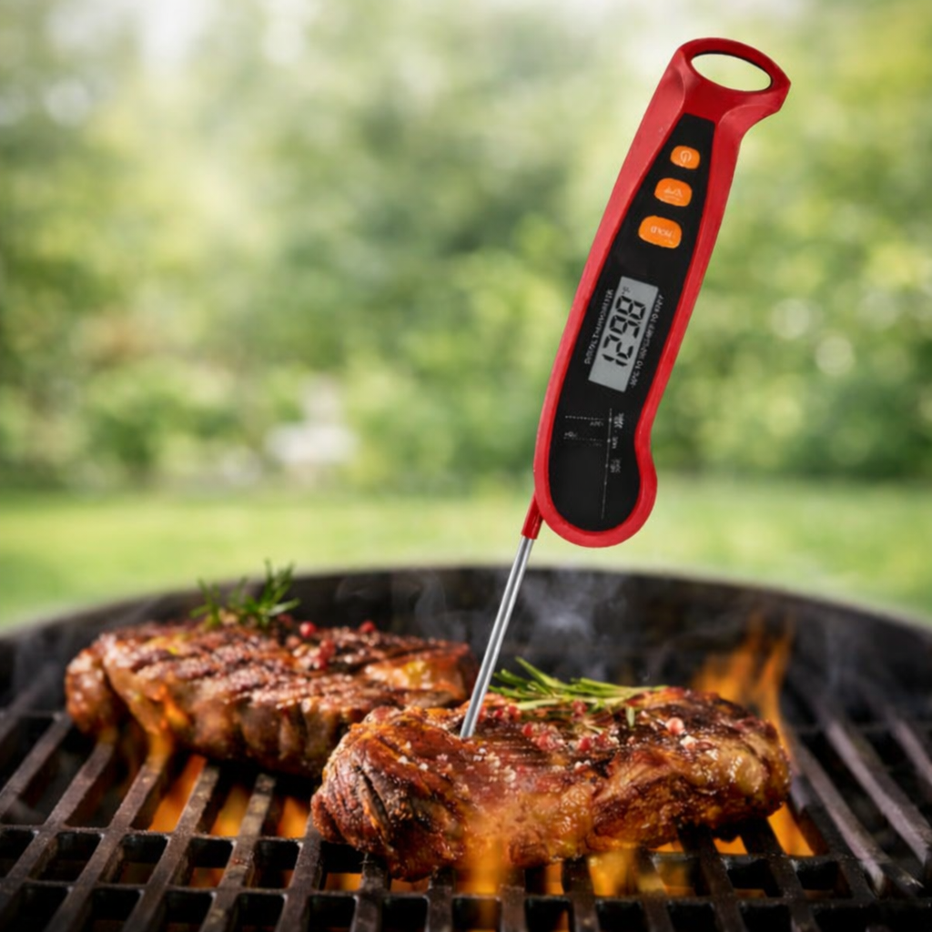 Thermomètre de Cuisine Digital à Double Sonde Pliable en Inox