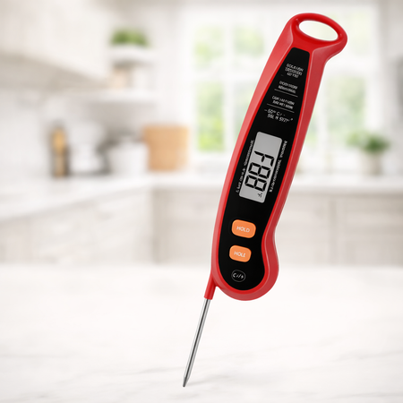 Thermomètre de Cuisine Digital à Double Sonde Pliable en Inox