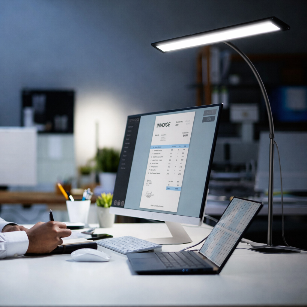 Lampe de Bureau LED à Pince Double Tête – 5 Modes de Couleur, 5 Niveaux de Luminosité