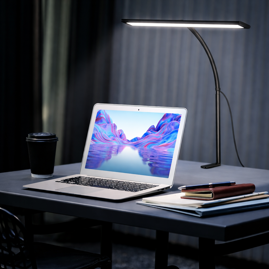 Lampe de Bureau LED à Pince Double Tête – 5 Modes de Couleur, 5 Niveaux de Luminosité