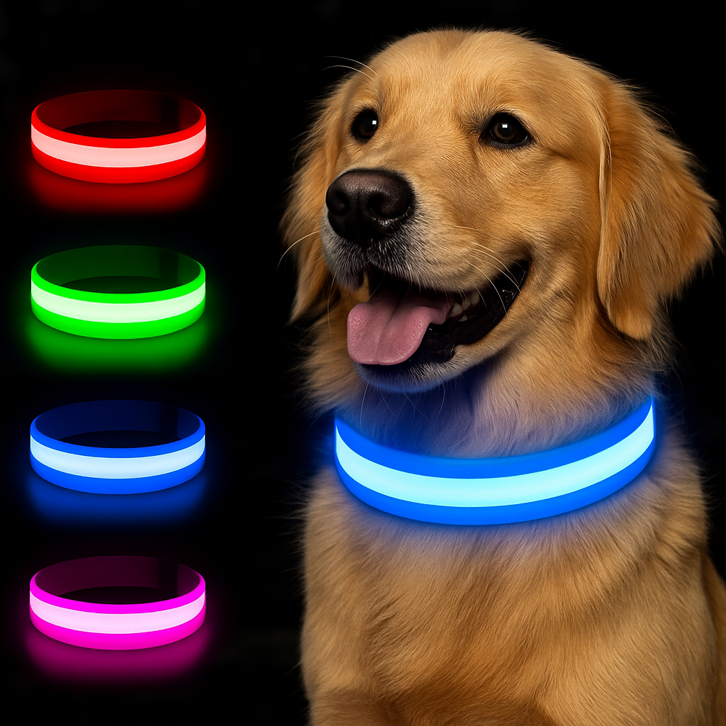 Collier lumineux LED pour chien – Sécurité de nuit et visibilité renforcée