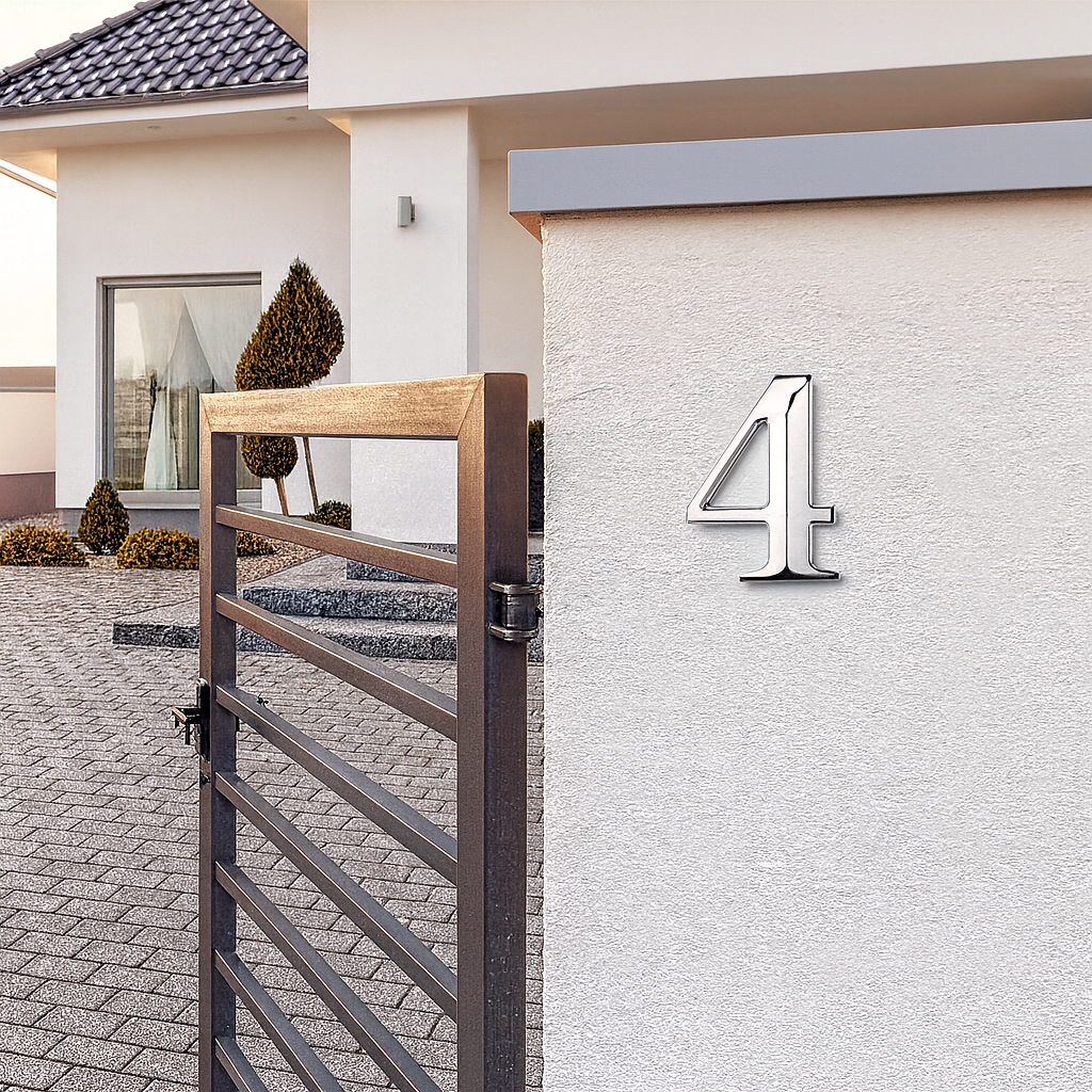Plaque numéro maison auto adhésif – Numéro 3D pour porte et boîte aux lettres