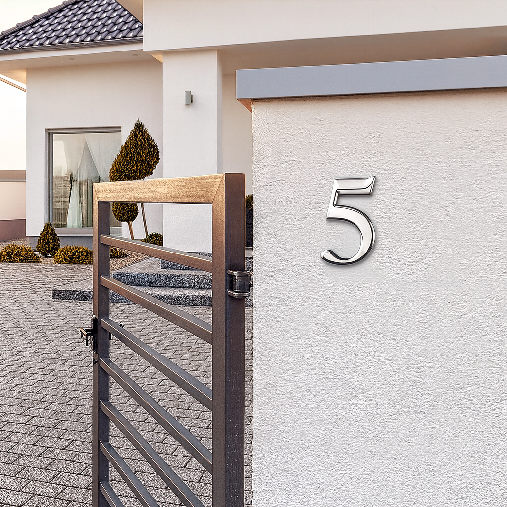 Plaque numéro maison auto adhésif – Numéro 3D pour porte et boîte aux lettres
