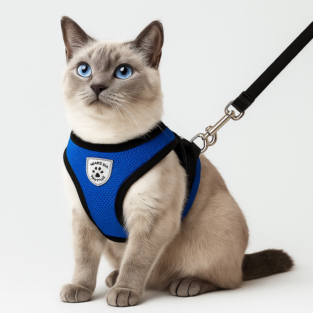 Harnais réglable avec laisse pour chat – Sécurité et confort en promenade