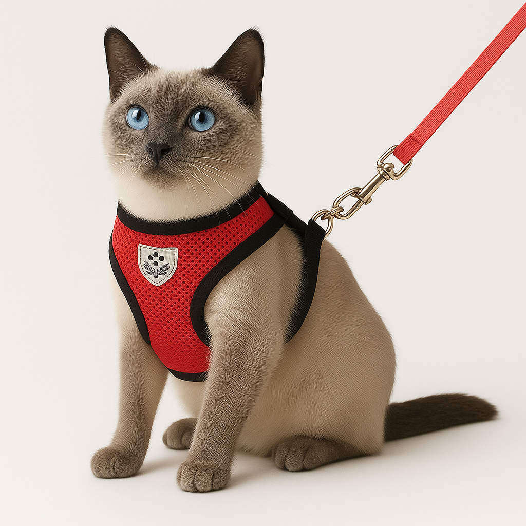 Harnais réglable avec laisse pour chat – Sécurité et confort en promenade