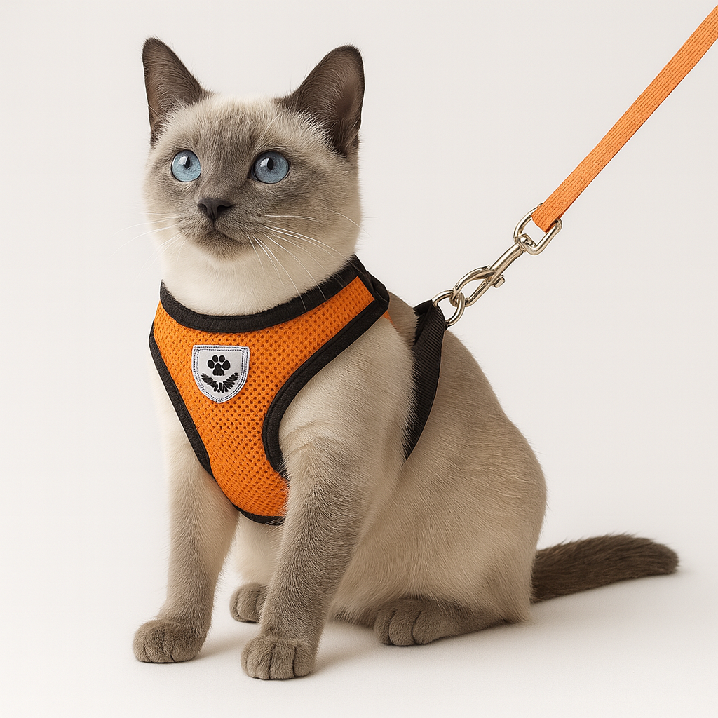 Harnais réglable avec laisse pour chat – Sécurité et confort en promenade