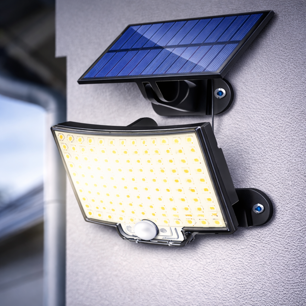 Lampe Solaire Exterieur Détecteur de Mouvement avec Télécommande – 342 LED Lumière Solaire IP65