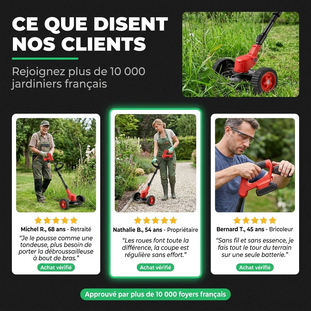 D50 PRO | Débroussailleuse Électrique 3-en-1 sur Roues