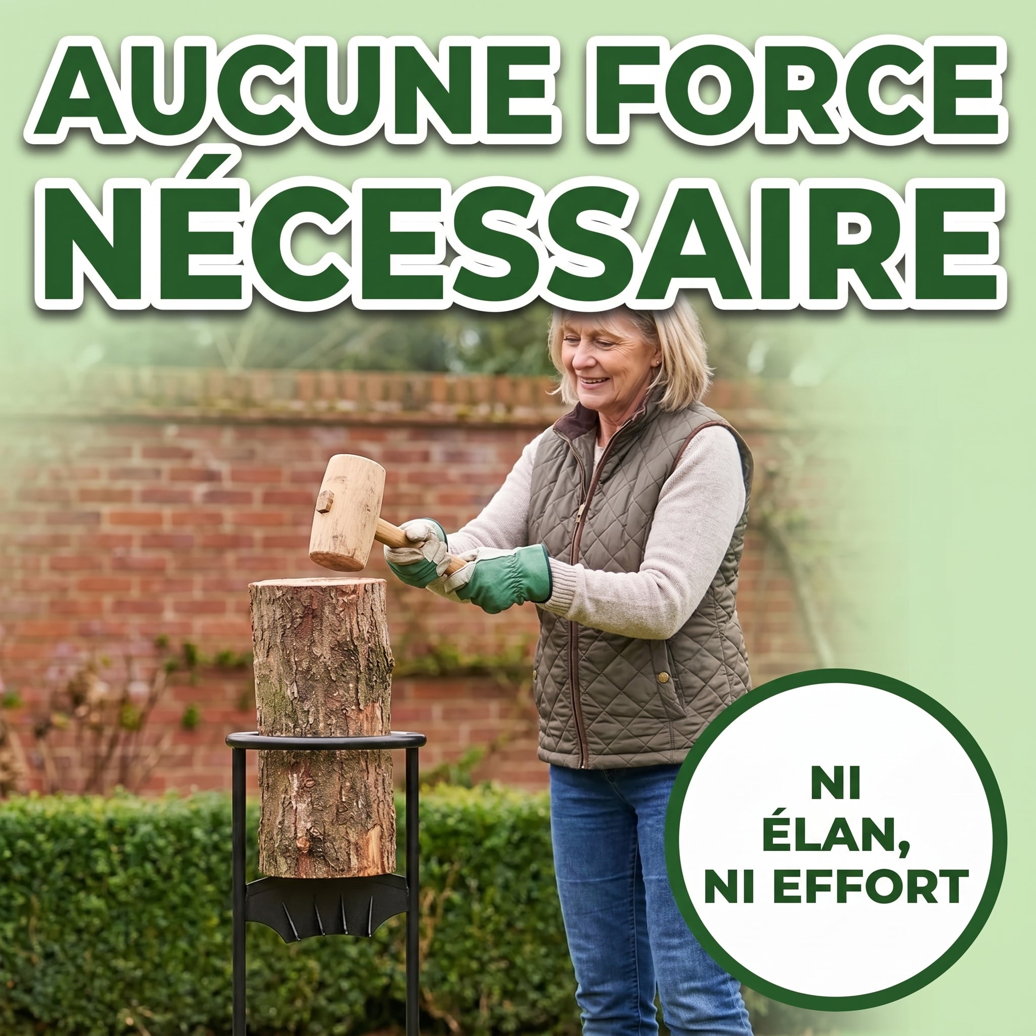 Fendeuse à bûches manuelle en acier au manganèse – Fendeur de bois robuste et sécuritaire pour chauffage