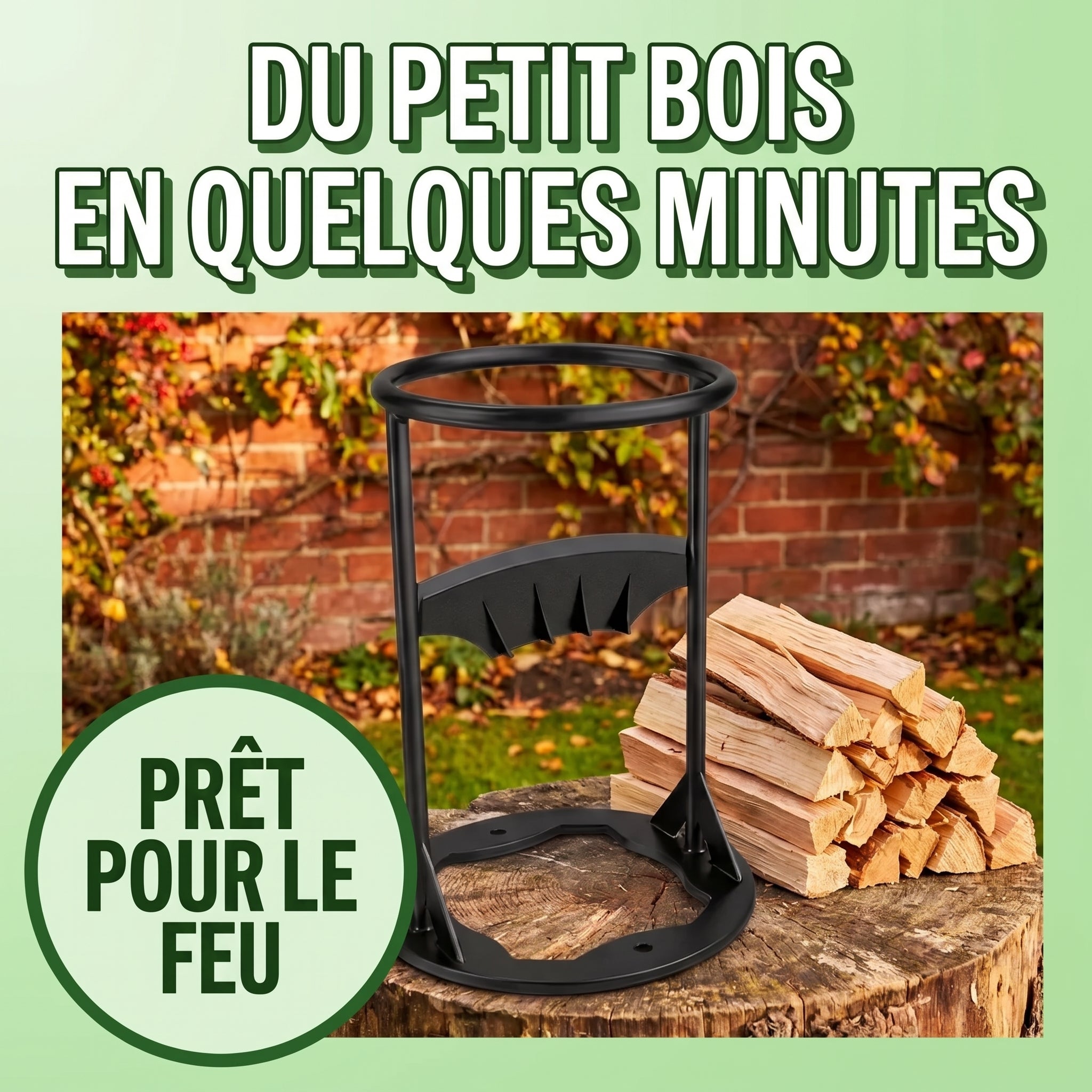 Fendeuse à bûches manuelle en acier au manganèse – Fendeur de bois robuste et sécuritaire pour chauffage