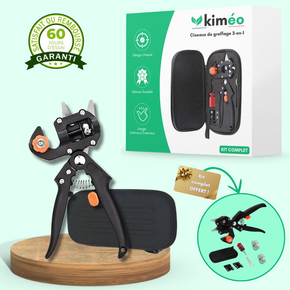 Kit d'Outils de Greffage 3 en 1 – Sécateur, Lames et Ruban pour Greffage Précis et Efficace