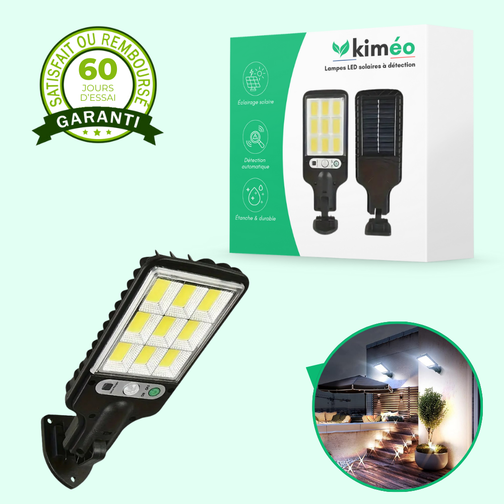 Lampe Solaire murale à Détection – Éclairage Extérieur Écologique avec Capteur de Mouvement