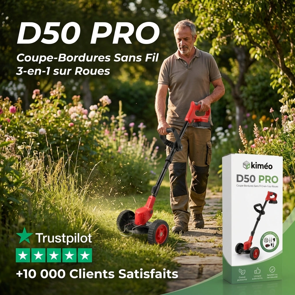 D50 PRO | Débroussailleuse Électrique 3-en-1 sur Roues