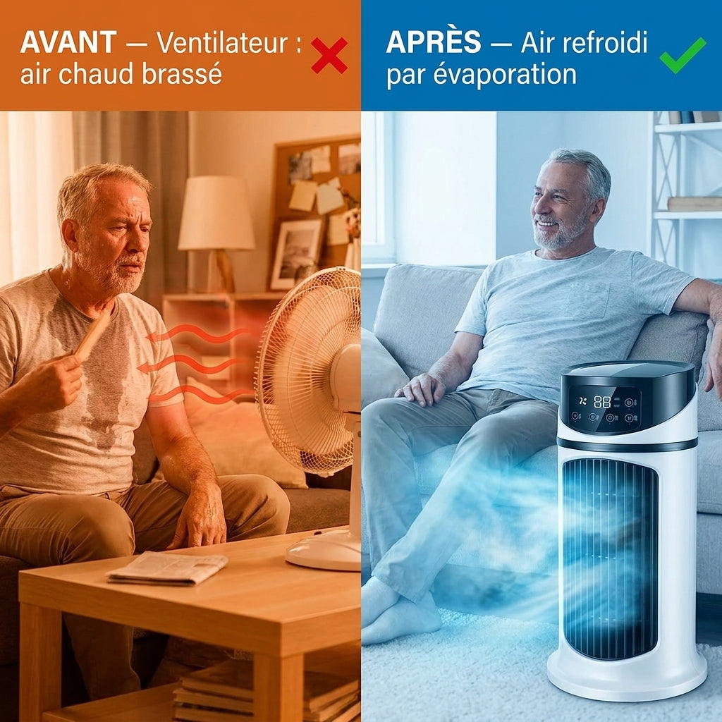 AirFrost PRO | Rafraîchisseur d'Air Silencieux 8h d'Autonomie